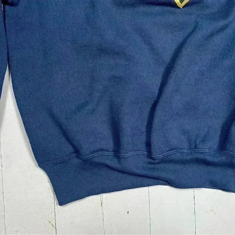 Vintage 90s Navy Sun Iced T’s Embellished and‎ Embroidered  Crewneck Sweatshirt - Picture 4 of 11